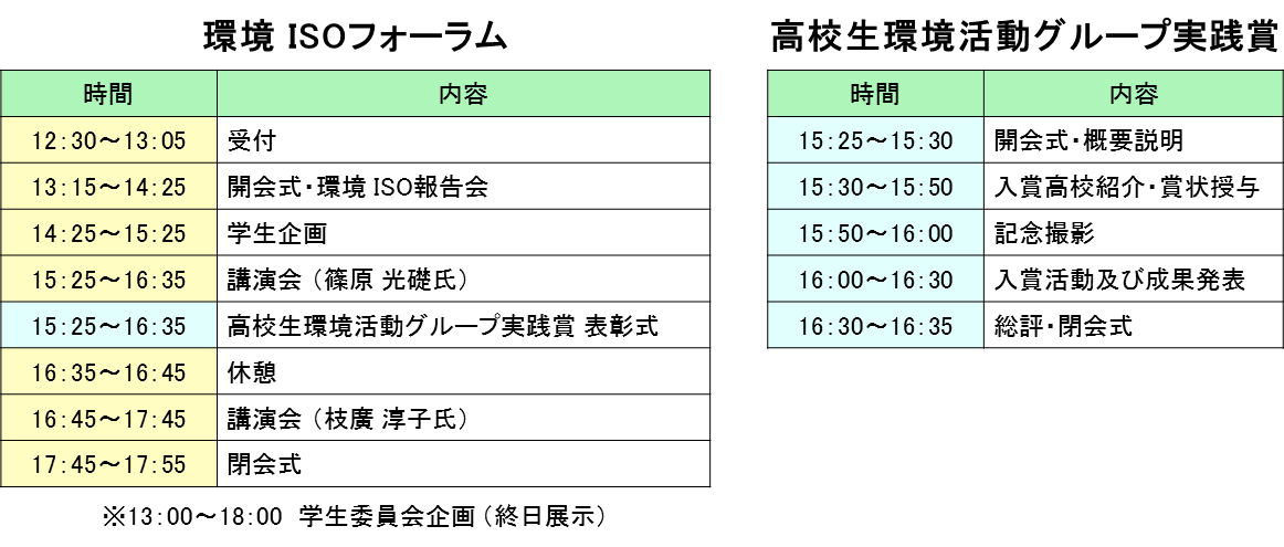 タイムスケジュール