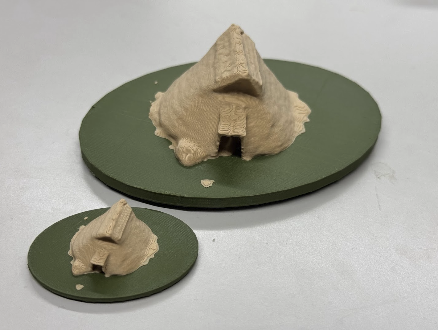 3Dプリンタで出力した竪穴式住居